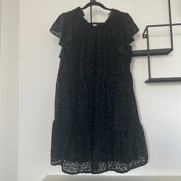 LOFT Leopard Velvet Drop Waist Swing Dress - Picture 5 of 7